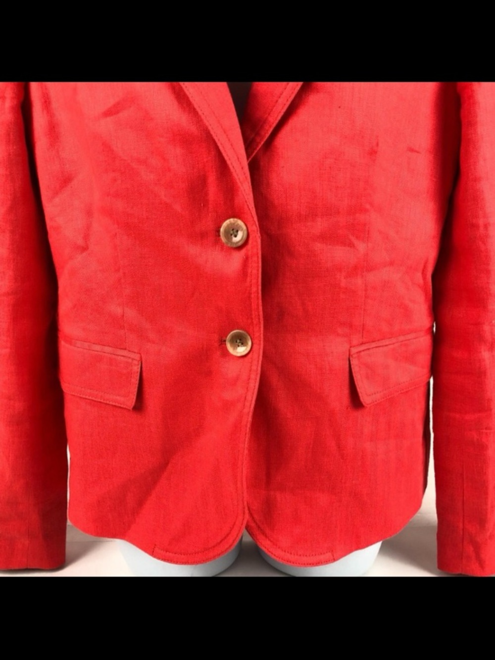 J. Crew Bright Red Women's Linen Blazer - Picture 6 of 11